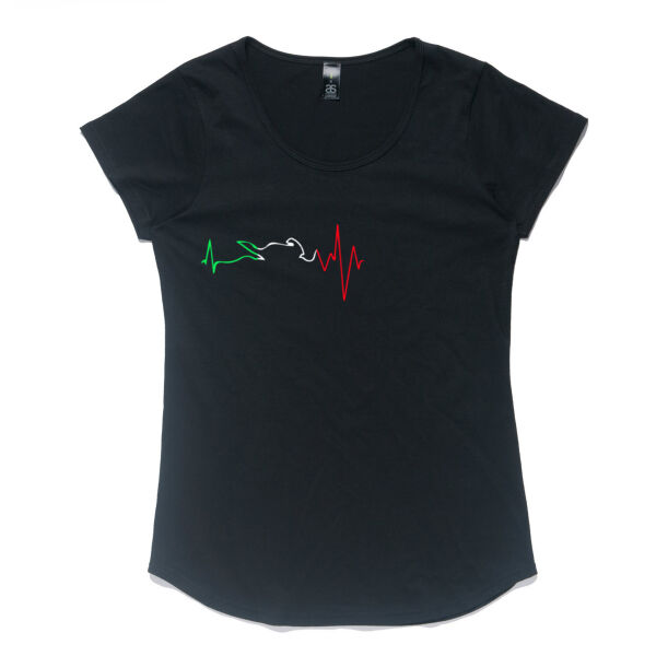Italian Motorcycle Heart Beat Ladies T-shirt Thumbnail