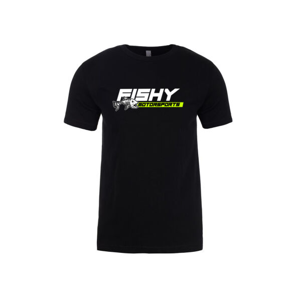 Fishy Motorsport Fitted Black T-Shirt ( With Sponsors ) Thumbnail